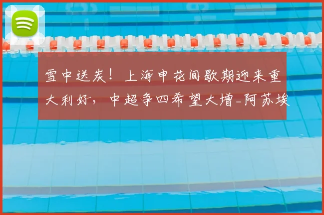 雪中送炭!上海申花间歇期迎来重大利好,中超争四希望大增_阿苏埃_外援_赛季